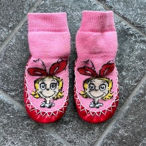 Baby Girl Hanna Andersson Slipper Socks Dr. Suess Cindy-Lu Grinch - Size 2-4